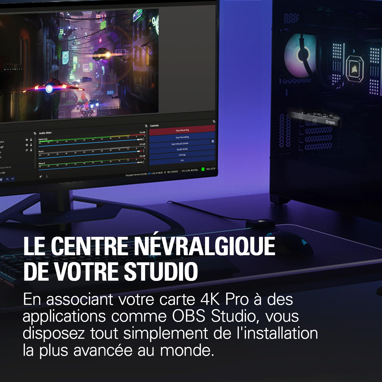 Elgato 4K Pro, carte d’acquisition interne, Passerelle 8K60/4K60 HDR10, latence ultra-basse sur PS5/Pro, Xbox Series X/S, OBS et plus encore, pour le streaming, PC Windows et double PC