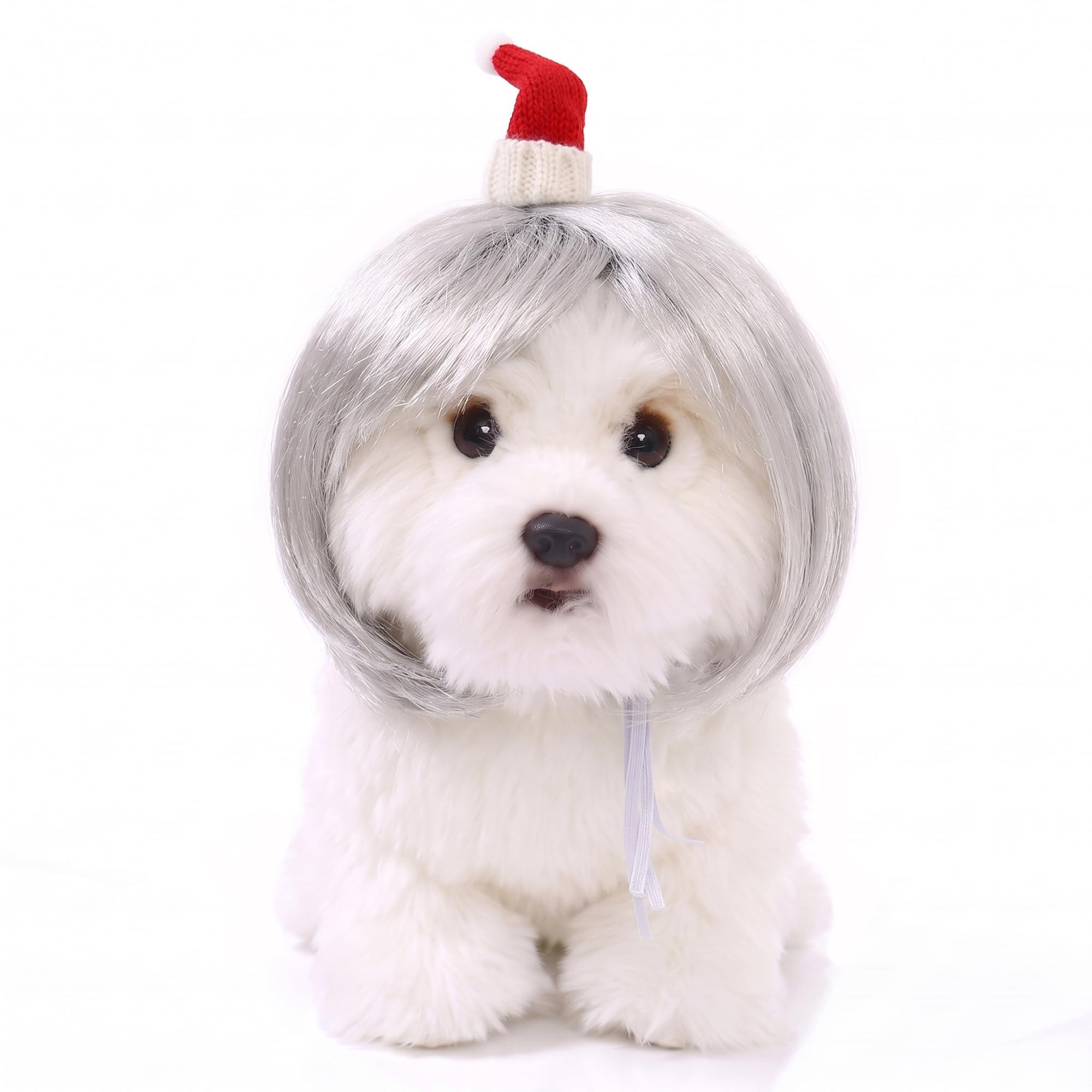 Dog Wigs for Small Dogs, Funny Dog Wigs with Adjustable Elastic Bands, Cat Wig for Small Pet Cosplay Decoration Parties Funny (Style 30)