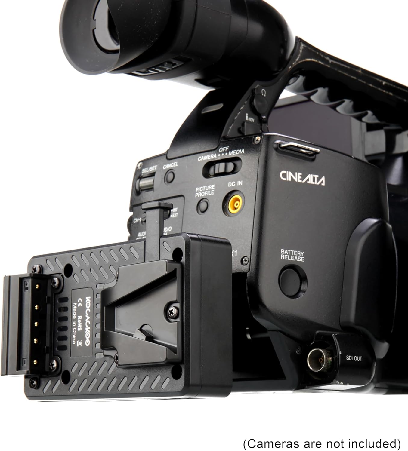 Adjustable Fully Decoded V-Mount Battery to BP-U Series Battery Conversion Adapter Plate, Replace of BP-U90/U96/U60/U30 Batteries- for Sony PXW-FX9/FX6/FS7/FS5,PMW EX Series Camcorders, etc.