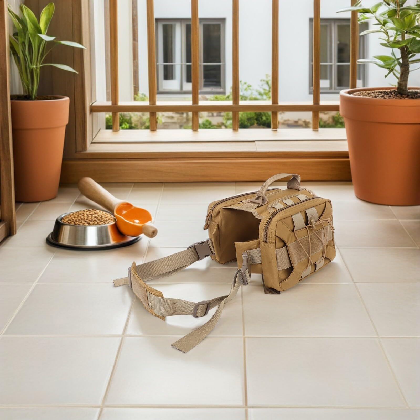 Veemoon Zaino per Cani con Tasca Laterale Imbracatura per Cani da Trekking Zaino per Animali Domestici per Escursionismo Borsa da Sella