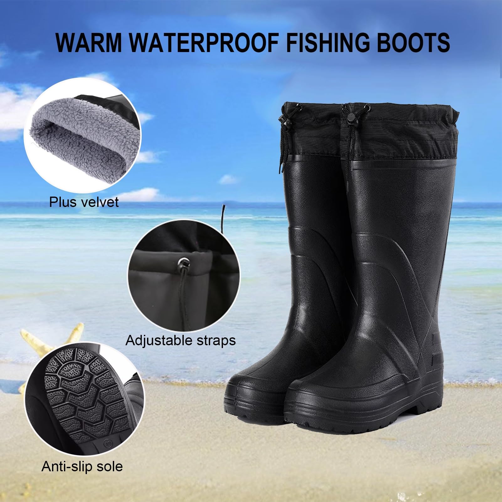 Wodery biodrowe Lekkie, ciepłe wodery biodrowe dla mężczyzn, wygodne buty wędkarskie, wysokie buty z PVC do polowania i brodzenia