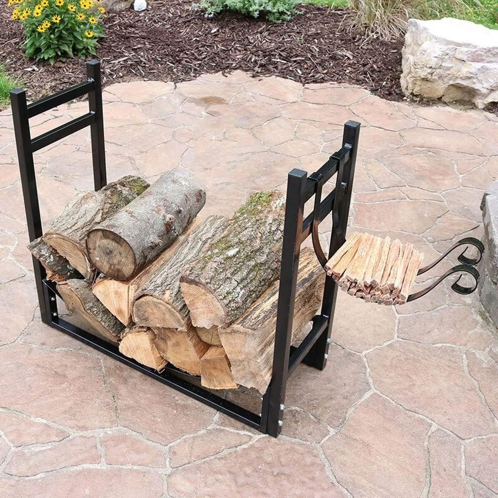 Outdoor Fireplace Firewood Rack Log Store Firewood Rack Indoor Metal Firewood Log Storage Rack Bracket Retro Heavy Duty Firewood Holder Outdoor Fireplace Storage