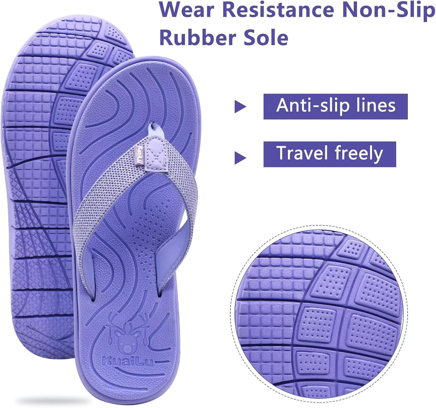 KuaiLu Womens Casual Flip Flops with Comfortable Arch Support Yoga Mat Summer Beach Walking Thong Cushion Sandals Lightweight Flats Non-Slip Shoes Indoor Outdoor - Image 6