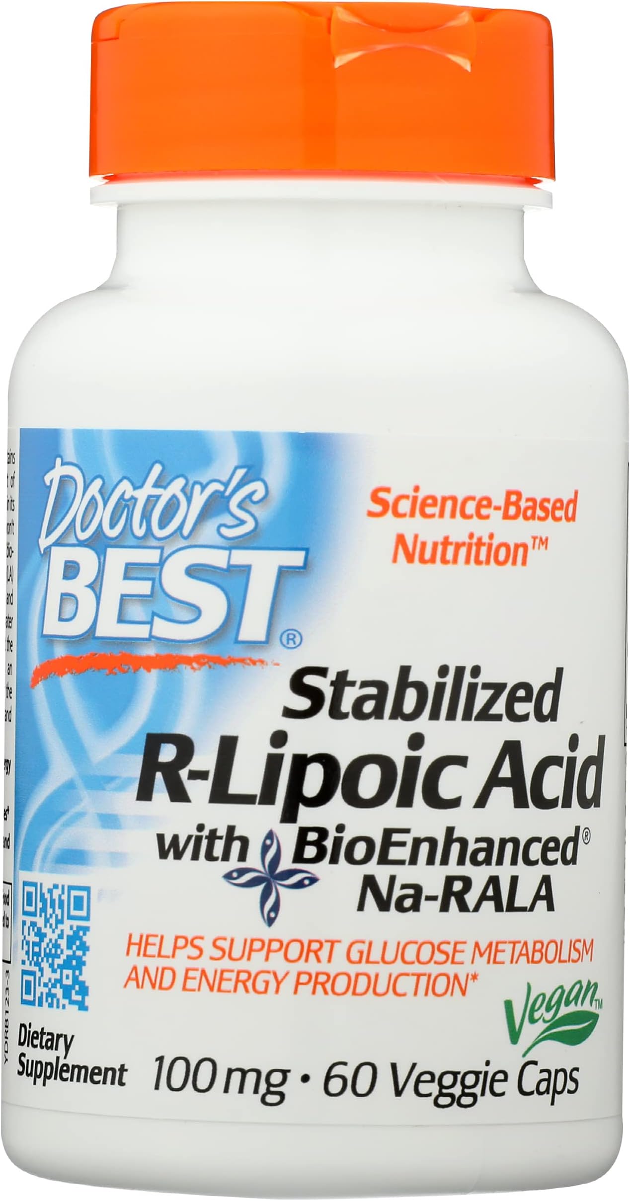 Doctor's Best Stabilized R-Lipoic Acid with BioEnhanced Na-RALA, 100 MCG, Gluten Free, 60 Veggie Capsules (Pack of 1)