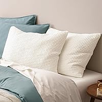Vista 14 de PHF Fundas de almohada ultra suaves con tejido de gofre, tamaño King, sin inserto, paquete de 2 fundas de almohada de 20" x 36", fundas de almohada