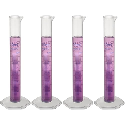 Miniatura 1 de Juego de cilindros graduados de plástico, equipo educativo para laboratorios industriales y académicos, plástico de polipropileno, investigación