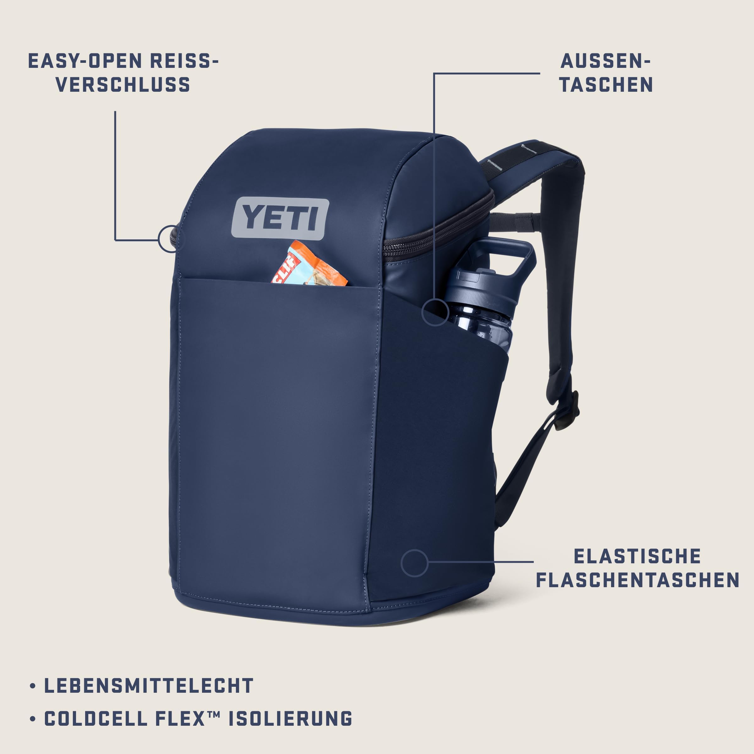 YETI Zaino Daytrip 20 L, Blu navy classico, 20L, Zaino da viaggio