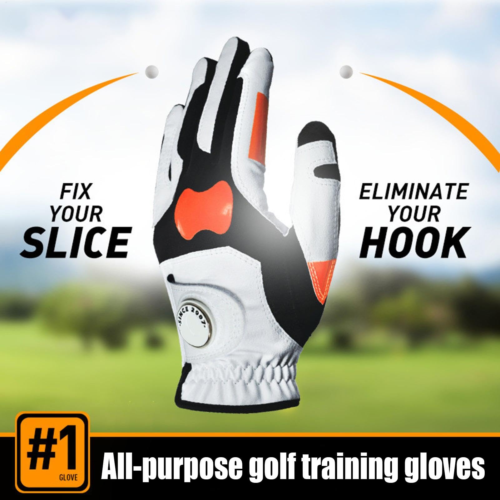 Guanto da Golf Uomo Mano Sinistra Addestramento Ed Allineamento Della | Guanti Posizionamento Glog Club per Correzione Swing, Training Presa, Simulazione Indoor, E