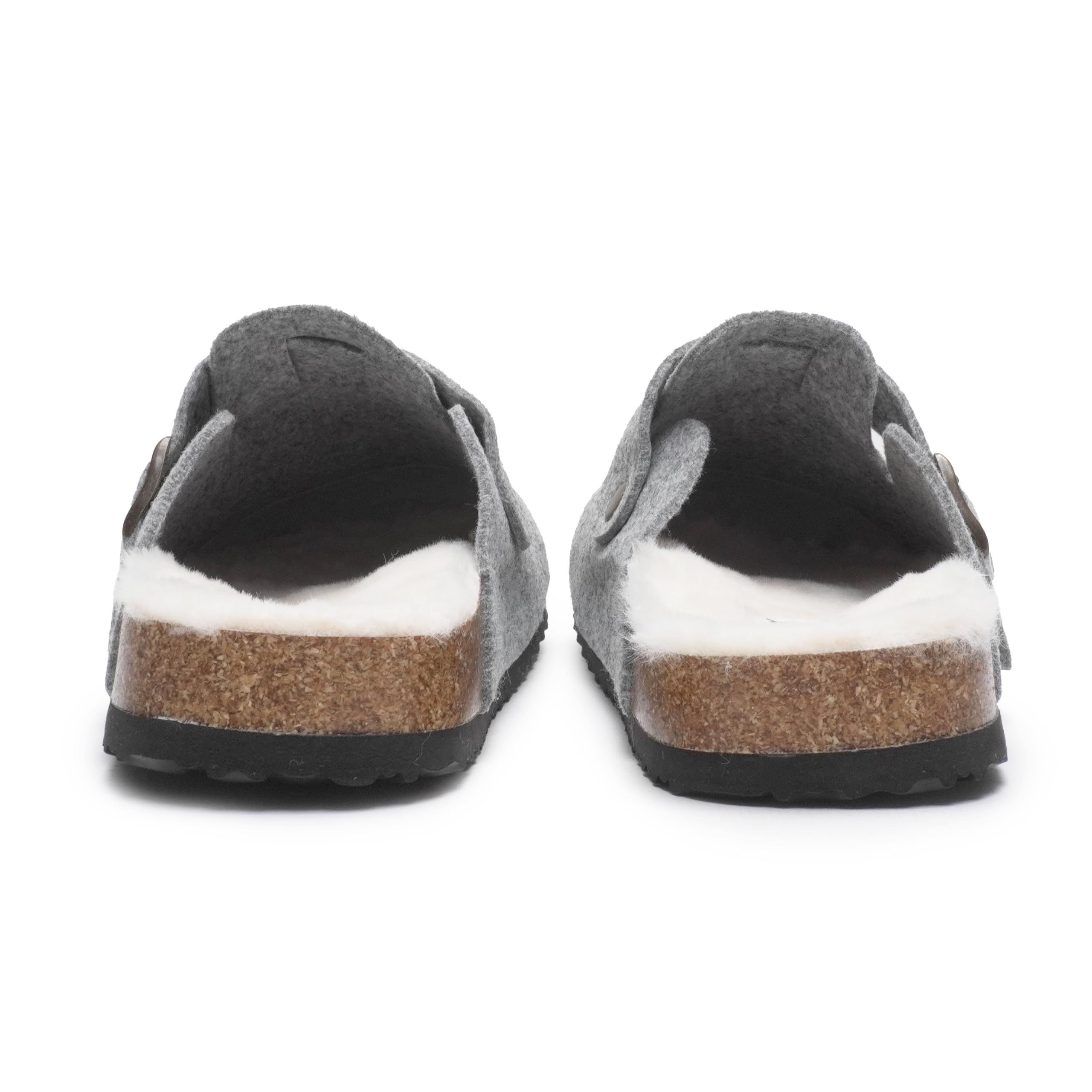 JOMIX Zapatillas de fieltro cerradas de invierno para hombre, con hebilla plantar efecto corcho, cómodas para casa y para todos los días