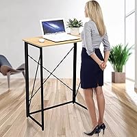 Ytaoka 31in Folding Standing Laptop Desk - No Assembly Sit-Stand Home Office Desk for Small Spaces (Wood)
