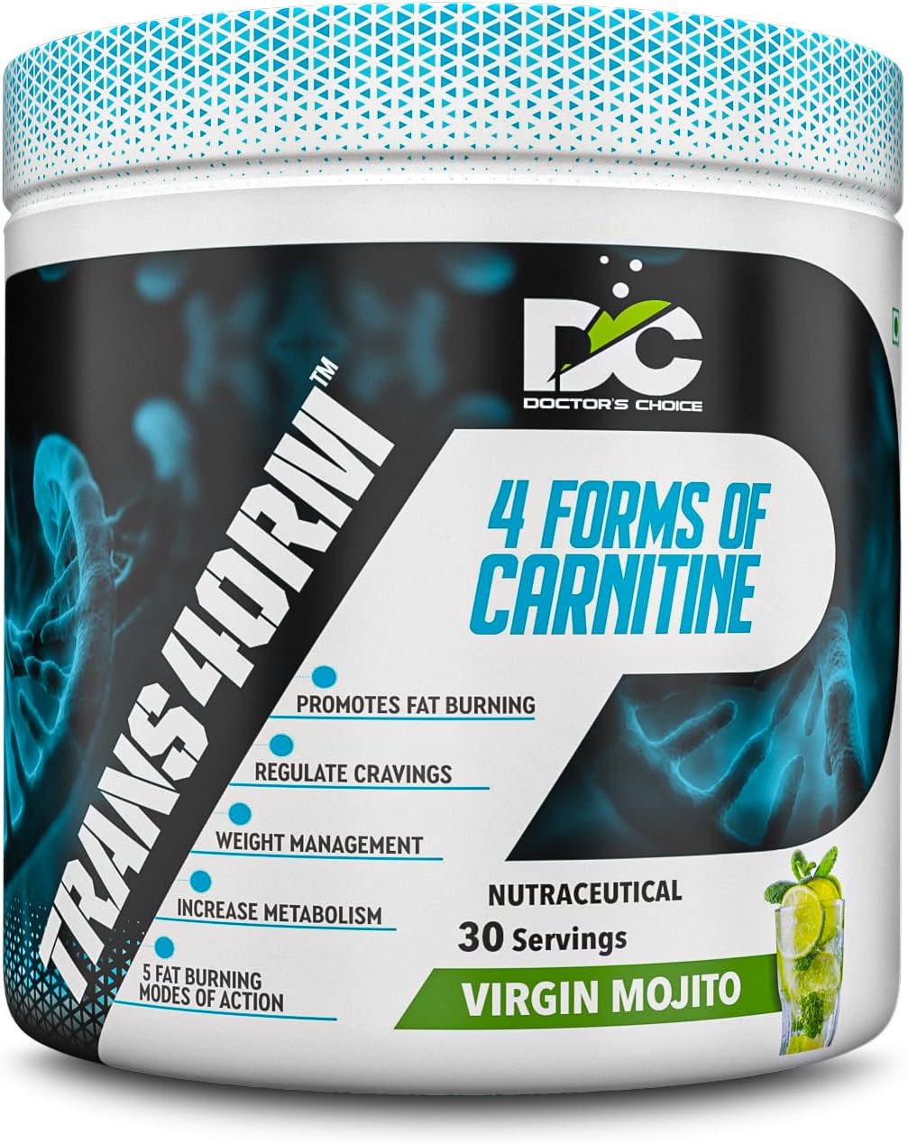 DC DOCTORS CHOICETRANSFORM|4 Forms of CARNITINE 1000mg Blend|CLA 500mg|GARCINIA CAMBOGIA 500mg|L Carnitine|Boost Energy & Endurance,& Muscle Recovery USA FDA REGD (Virgin Mojito, 30 Serving Powder)