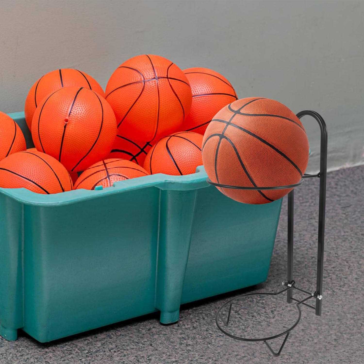 Vertical Storage Rack Multi-Layer Basketball Holder for Use Space-efficient Organizer for Soccer Volleyball Sports Equipment Stylish Wall-Mounted Design