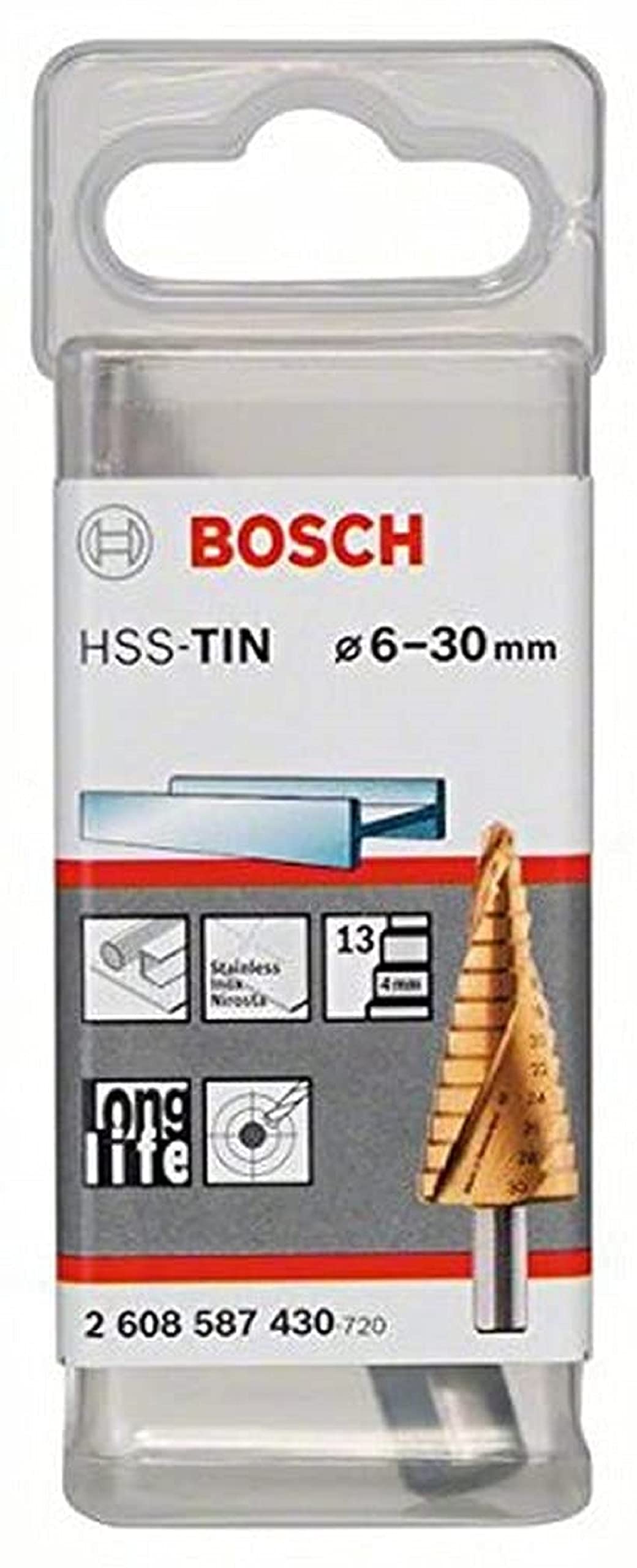 Bosch Profesional Wiertło stopniowe, stal szybkotnąca HSS-TiN 6-30 mm, 10,0 mm, 93,5 mm
