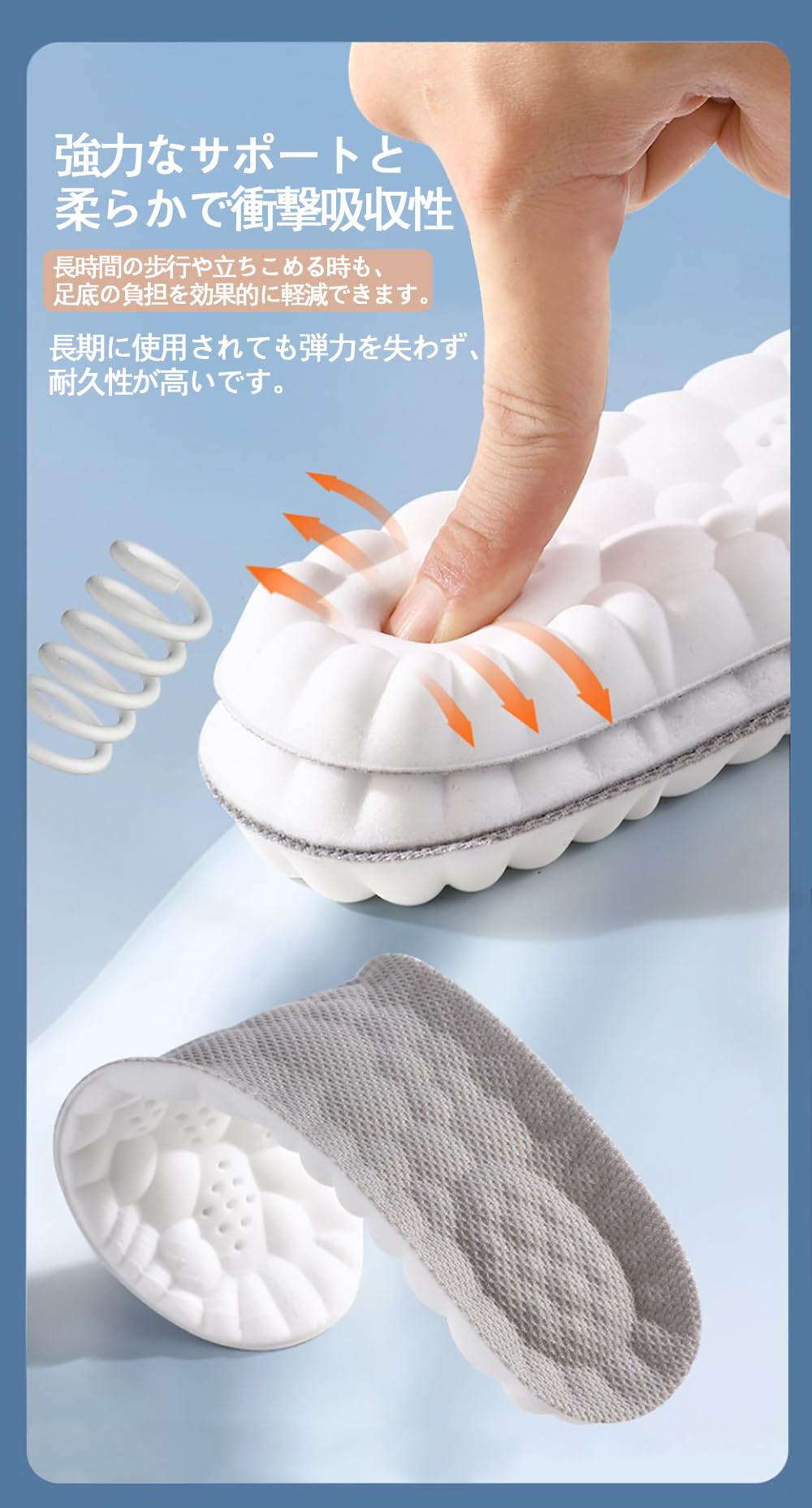Amazon.co.jp: 【2組セット】 インソール/疲れない 衝撃吸収 抗菌 消臭 