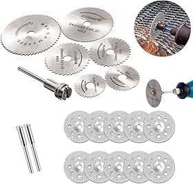 Kit Mini Disco Serra + Diamantado Micro Retifica Furadeira Parafusadeira Profissional Universal Para Madeira Piso Porcelanato Vidro Ferro Premium 16 Discos e 3 Hastes
