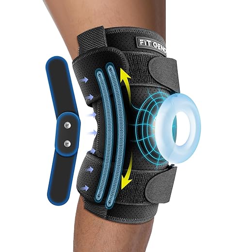 Hinged Knee Brace for Meniscus Tear: Adjustable Support for Knee Pain w/ Removable Metal Hinges & Built-in Side Stabilizers for ACL MCL Injury or Surgery Recovery - Men and Women FSA or HSA Eligible