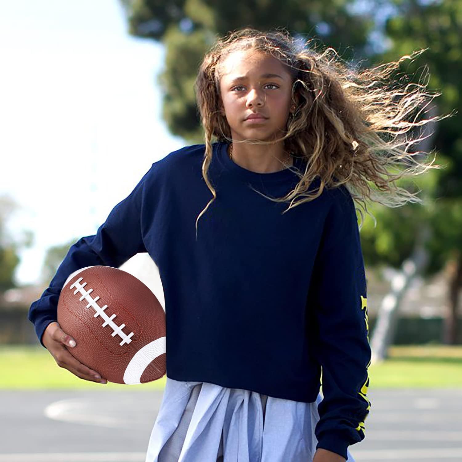 YAPASPT 2 Pack Kids Footballs,American Footballs 7.5" Ball for Kids,Mini Handheld, Bouncy and Soft Water Beach Ball - Come Deflated - Image 5