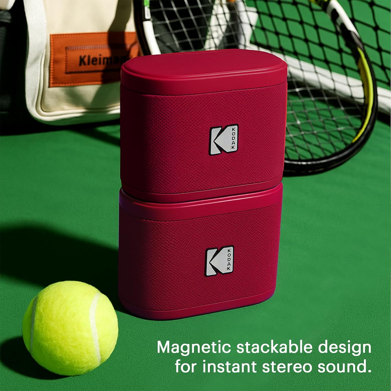 KODAK SOUNDBRIX Magnetic Splittable Bluetooth Speaker Portable Water Resistant Bold Sound 5H of Playtime Built in Battery Wireless Stereo Pairing Speaker Home Travel White Elephant Gifts for Adults - Image 5