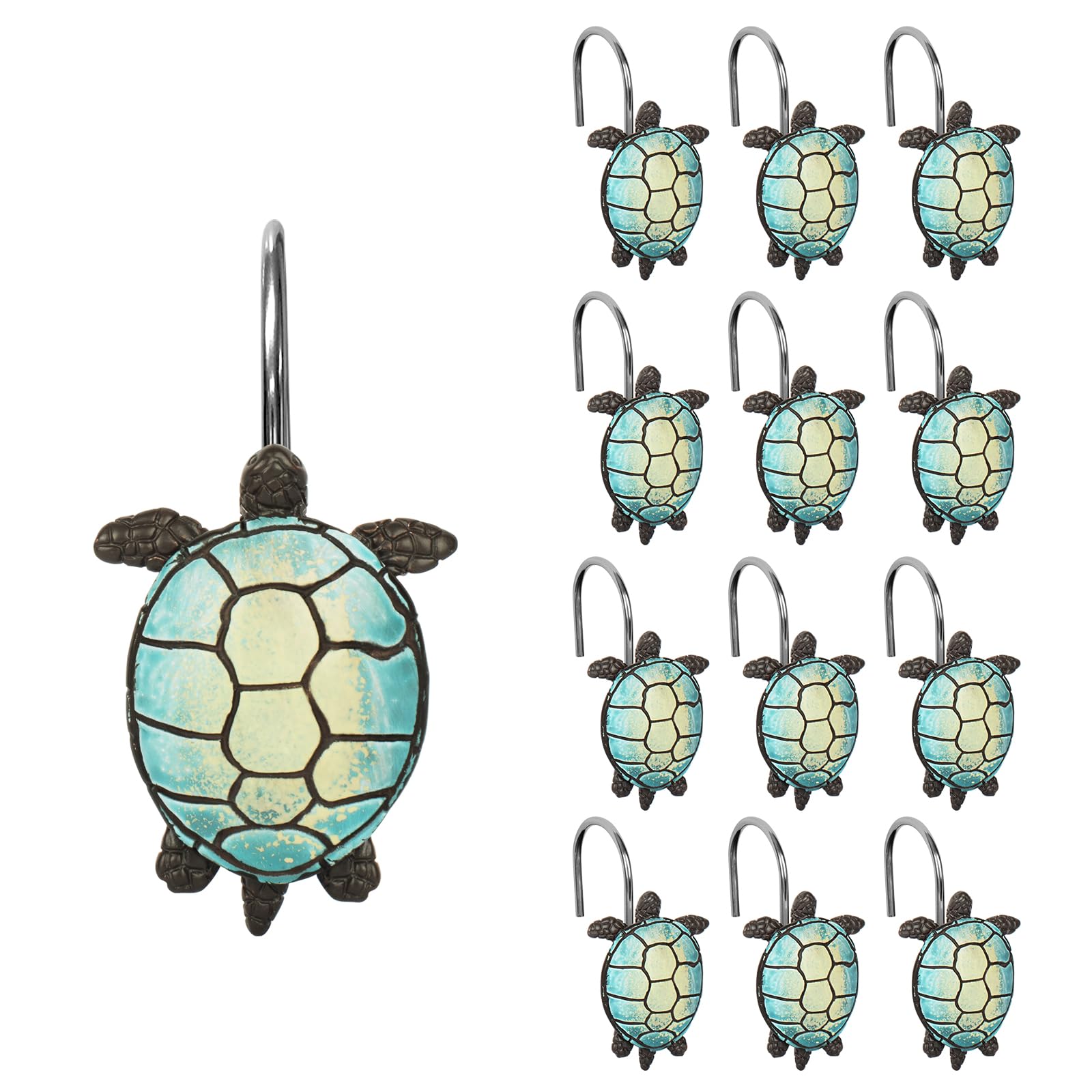 Anneaux décoratifs pour salle de bain style tortue de mer Sunlit de qualité