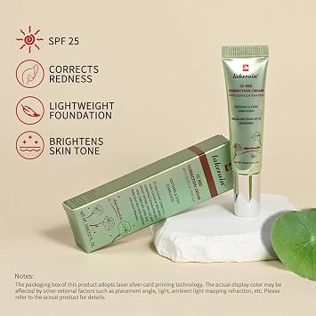 CC Red Correct with Centella Asiatica, Lightweight Skin Perfector Tinted Moisturiser, Covering Corrector Invisible Pores Face Concealer, CC Cream Light With SPF 25,15ml (1#Green, One Size)