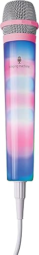Miniatura 2 de Singing Machine SMM225P Micrófono de karaoke unidireccional con cable con luces LED de discoteca, color rosa