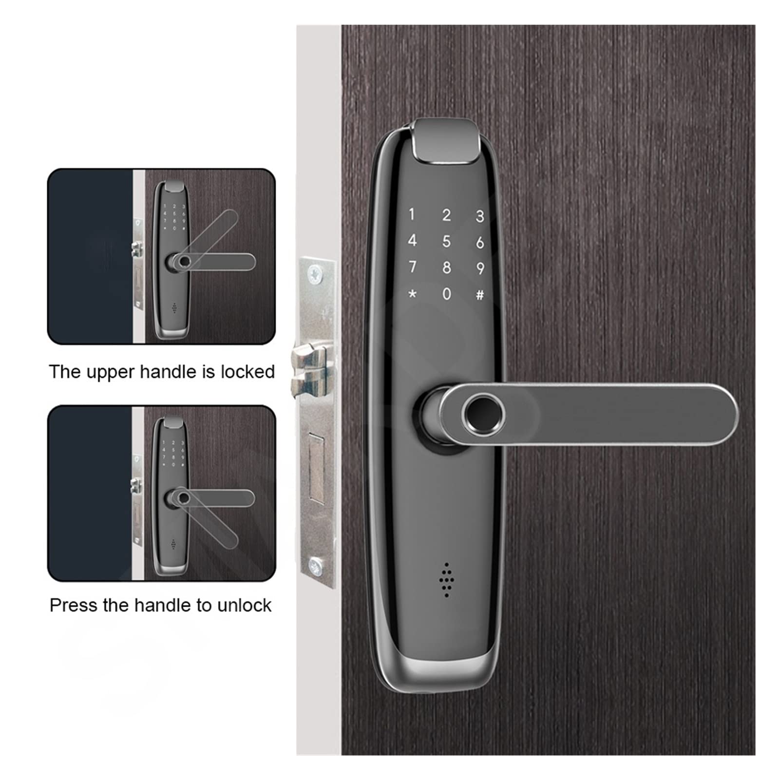 Inteligentny zamek do drzwi, WIFI SMART BOUT BOCK DLA HOME BIOMETRIC BLOCK Drzwi odcisków palców z odciskiem palca/hasłem/RFID Karta/klucz/App(22 x125(50 50))