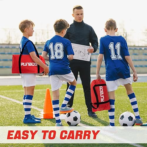 Miniatura 6 de RUNBOW 11x5.5' 9x5' 6x4' FT Kids Soccer Goal with Carry Bag, Portable Folding Soccer Net for Backyard Training, IndoorOutdoor Use for Youth and