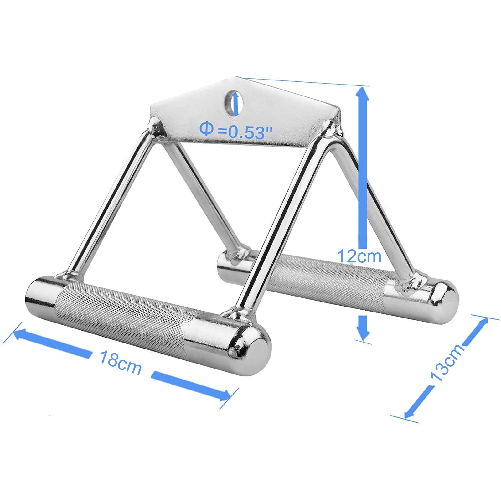 Mango paralelo, torre de fitness y polea de cable – Mango de remo, de acero macizo, mango de polea para estación de fuerza y cable