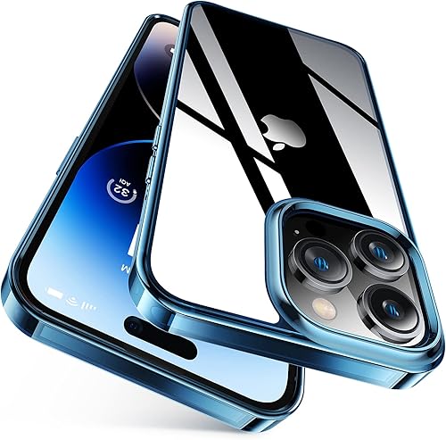 Miniatura 6 de TORRAS Diamond Clear - Funda diseñada para iPhone 14 Pro, probada en caídas de grado militar de 10 pies no amarillea a prueba de golpes,