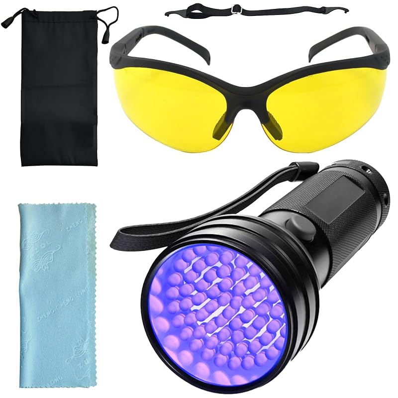 Kit Detector de Vazamentos para Ar-Condicionado Automotivo Orizizhic com Lanterna UV, Óculos e Bolsa