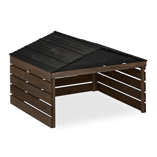 Relaxdays Garage pour Robot Tondeuse, en Bois de Sapin, H