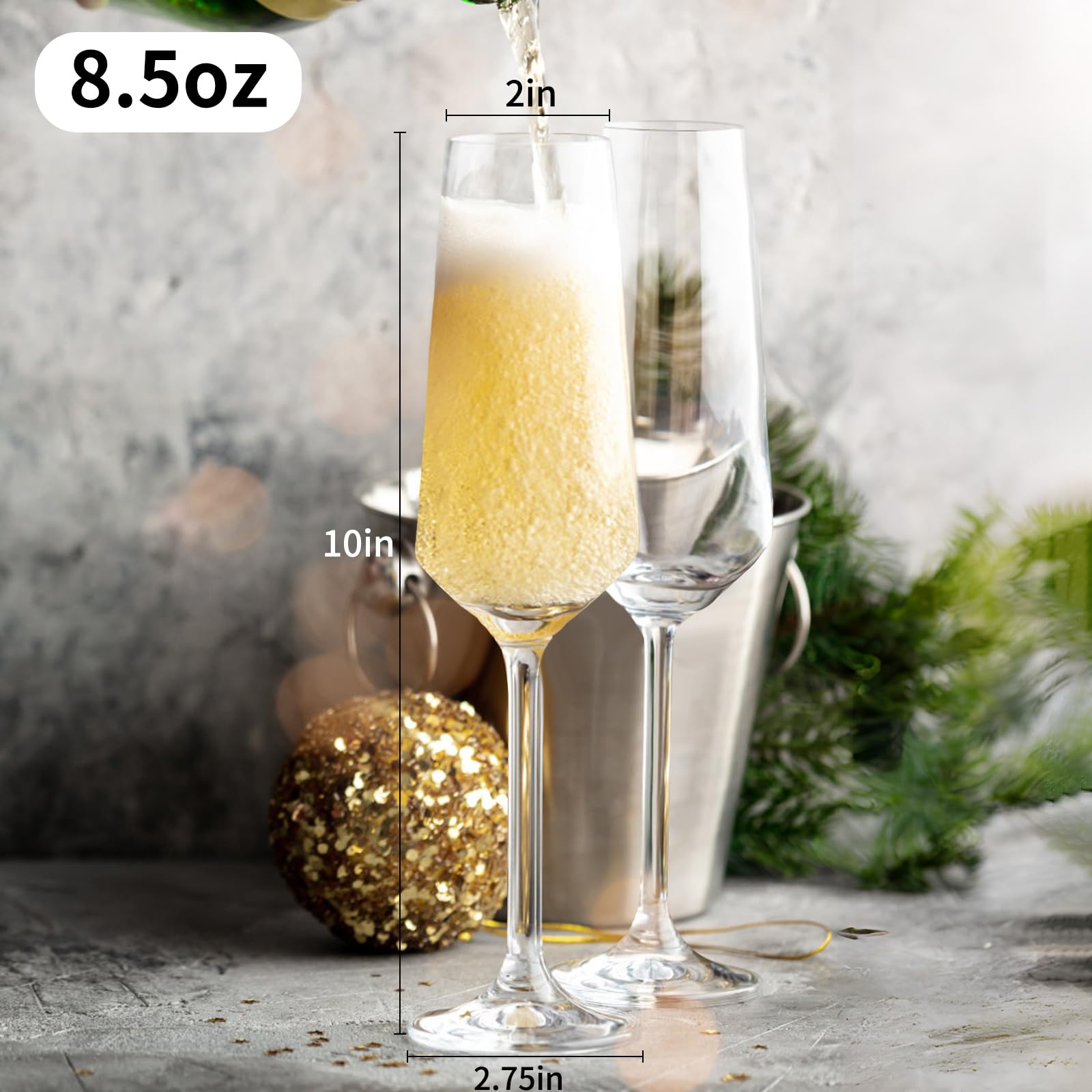 Elegant Champagne Glasses - Set of 2 -2