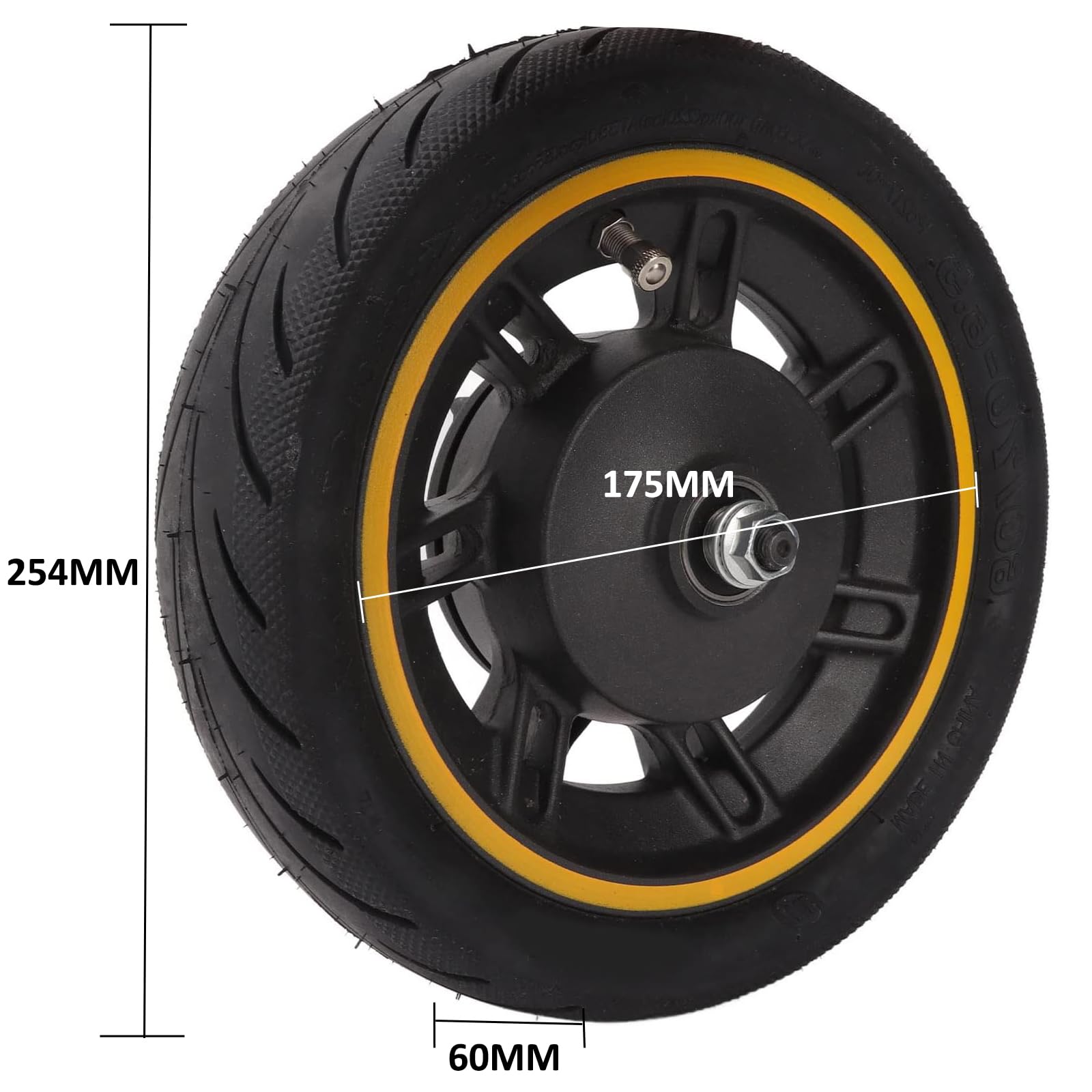 Ruota anteriore 10 pollici 60/70-6.5 per Ninebot Max G30 monopattino elettrico – Pneumatico tubeless con freno a tamburo – Ricambio e accessorio resistente