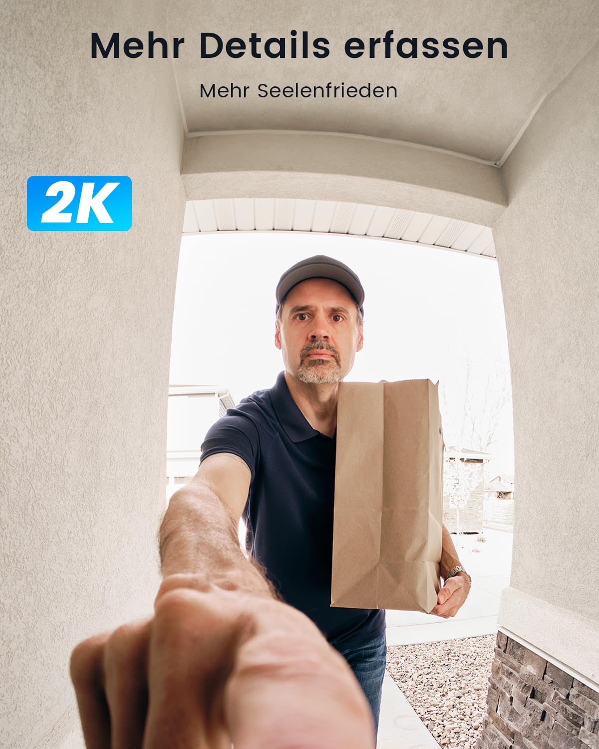 ieGeek 2K Video Türklingel mit Kamera Kabellos, IP66 Wasserdicht, Intelligente AI Bewegungserkennung, Nachtsicht, Keine Abokosten, Kompatibel Mit Alexa, 2,4GHz WLAN, Inklusive Indoor-Klingel (Grau) | Kompatibel Mit Alexa, Bewegungserkennung, 2-Wege-Audio,