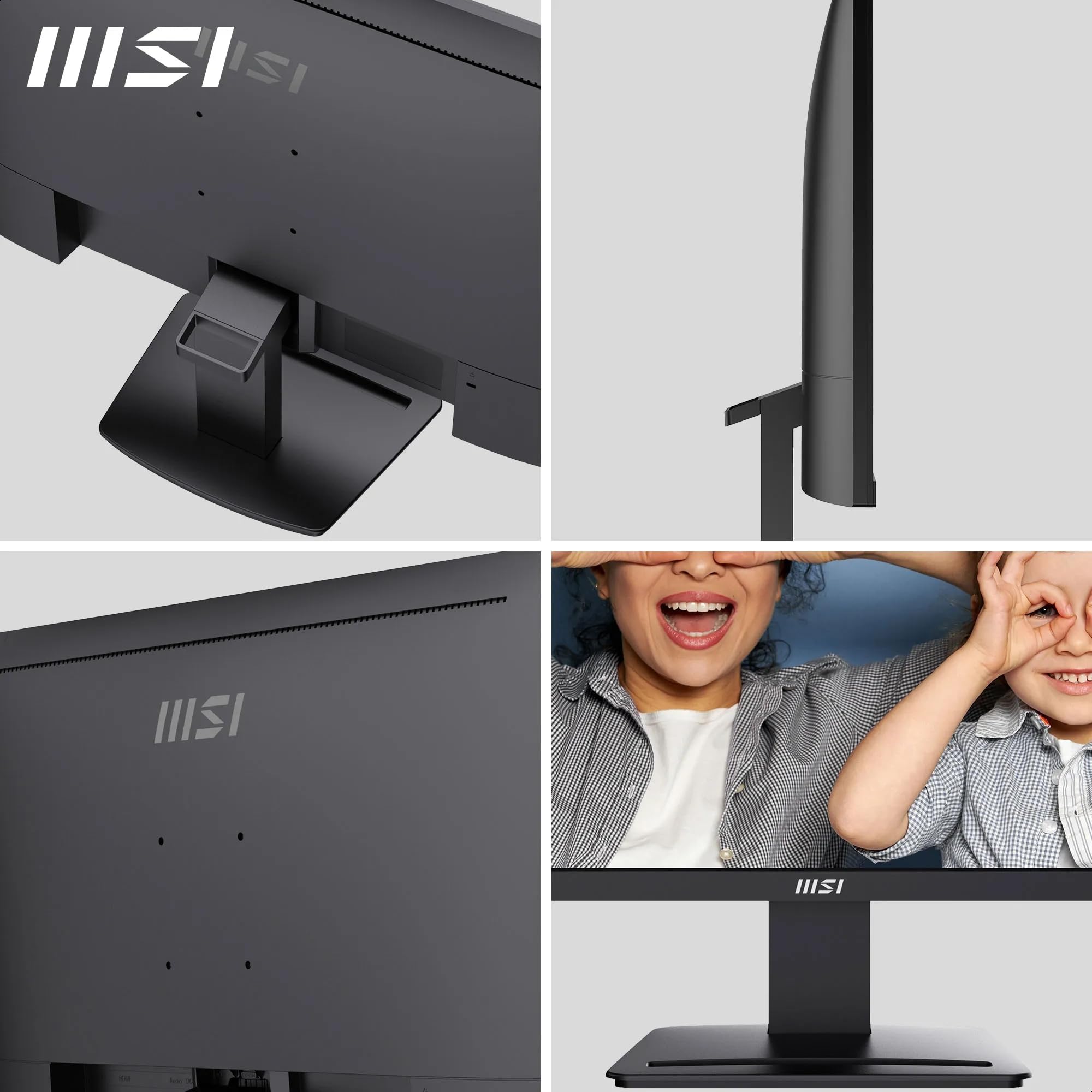 MSI PRO MP273U Monitor da ufficio da 27" UHD IPS 3840 x 2160, PIP/PBP, Ampia gamma di colori, Schermo Eye-Friendly, Altoparlanti integrati, Regolabile in inclinazione - HDMI 2.0b, DP (1.4a), Nero