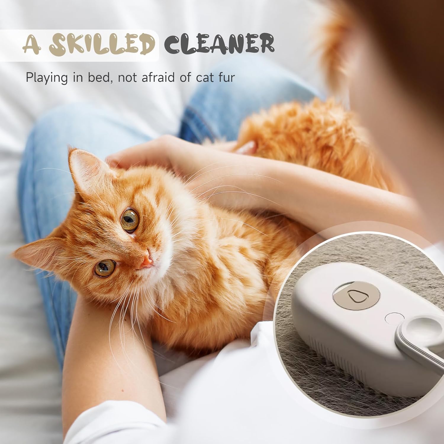 Cat Steam Brush, 3 in 1 Rechargeable Steamy Cat Dog Brush with Spray, Self Cleaning Steam Pet Tools, Multifunctional Cat Grooming Tool for Hair Removal, Massage, and Tangled Fur 8 71WcJO8olRL. AC SL1500