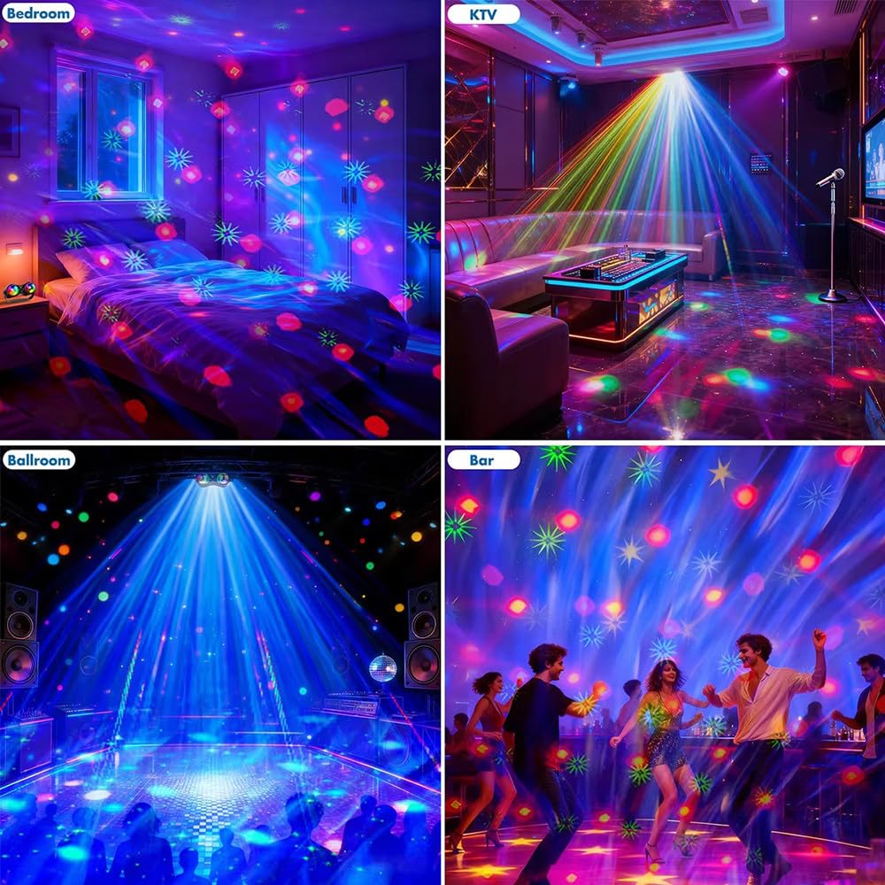 Luci Da Discoteca"Double Ball" 3-In-1,Effetti Spettacolari,Con Telecomando