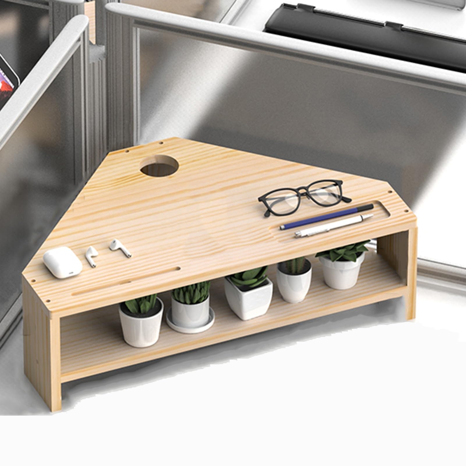 Support moniteur double d'angle pour organiser votre télétravail avec style