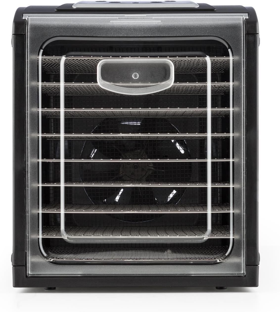 Klarstein Fruit Jerky Plus - Essiccatore Alimentare, Essicatore Alimenti, Frutta, Carne, Verdura, Temperatura Regolabile 35-70 °C, Rivestimento Antiaderente, 420-500 Watt, 6 Ripiani, Nero
