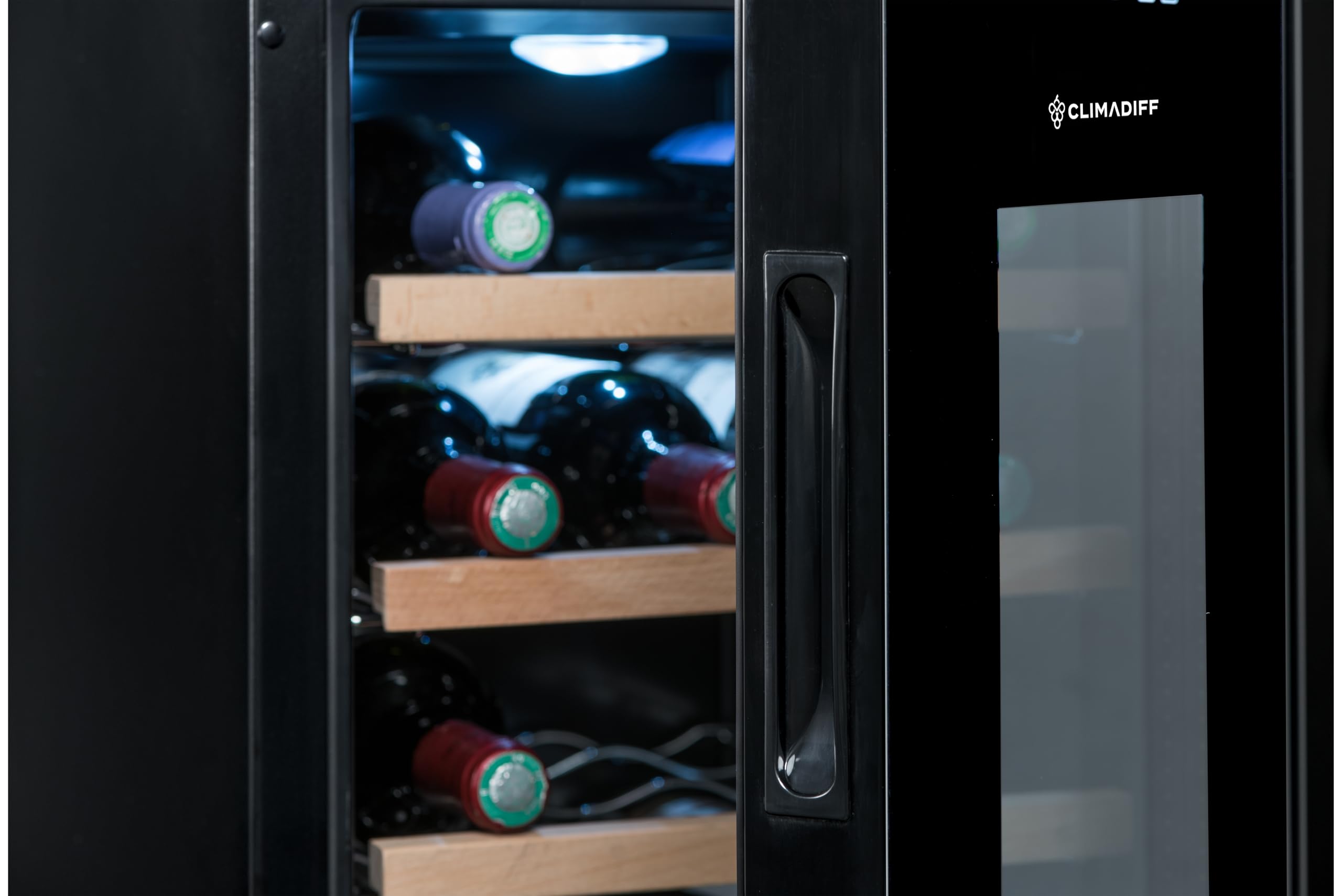 CLIMADIFF CC12F Hybrid-Weinkühlschrank 12 Flaschen Temperaturbereich 11°C-18°C freistehend