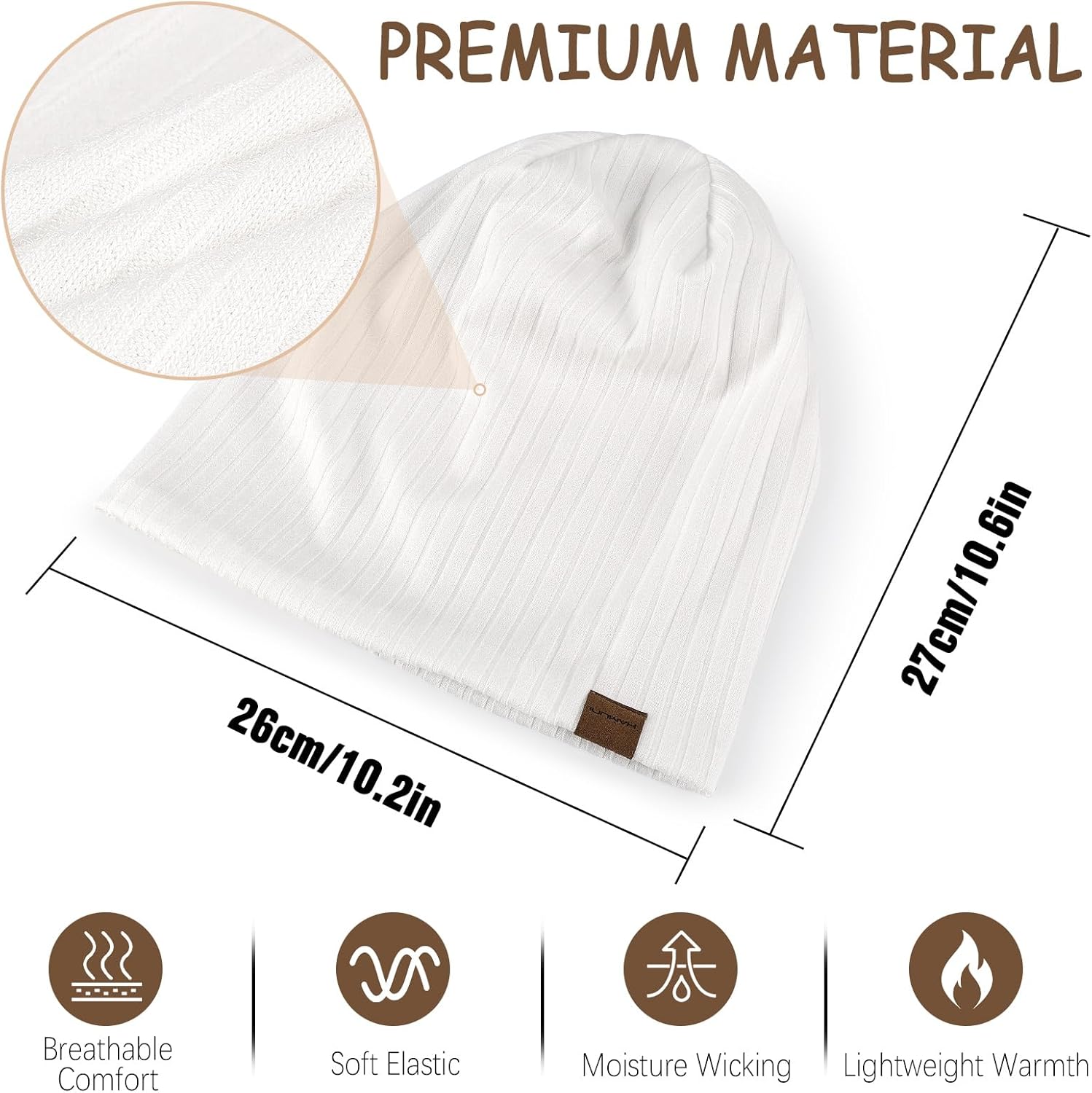 Slouchy Beanie for Men Women Soft Lightweight Running Beanie Hat Chemo Cap Skull Cap - Image 3