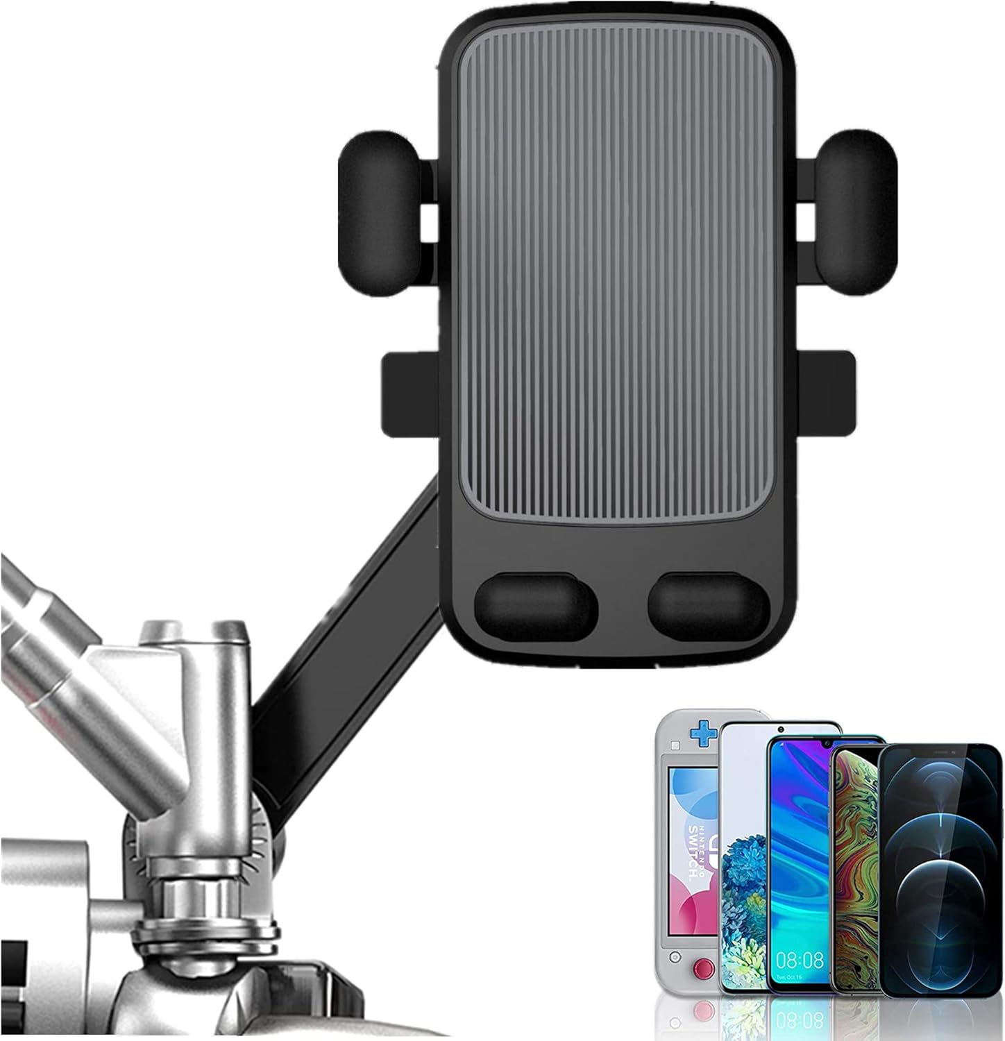 Motorcycle Phone Mount,Moped ATV Phone Mount for Bike Handlebars One Hand Operation Scooter Phone Universal GPS 360°Rotation Anti Shake Rearview Mirror Phone Holder for 4.5″-6.7″ Cellphone Motorcycle Phone Mount,Moped ATV Phone Mount for Bike Handlebars One Hand Operation Scooter Phone Universal GPS 360°Rotation Anti Shake Rearview Mirror Phone Holder for 4.5″-6.7″ Cellphone