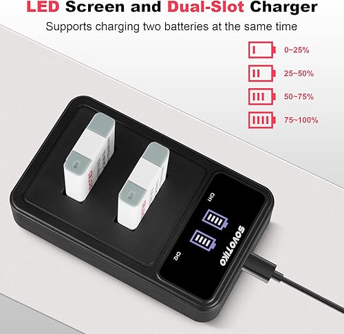 Miniatura 4 de Batería NB-13L 2 unidades y cargador de doble puerto para Canon PowerShot SX740SX620SX720 HS, G1 X Mark III, G5 XMark II, G7 XMark IIM III, G9 XMark