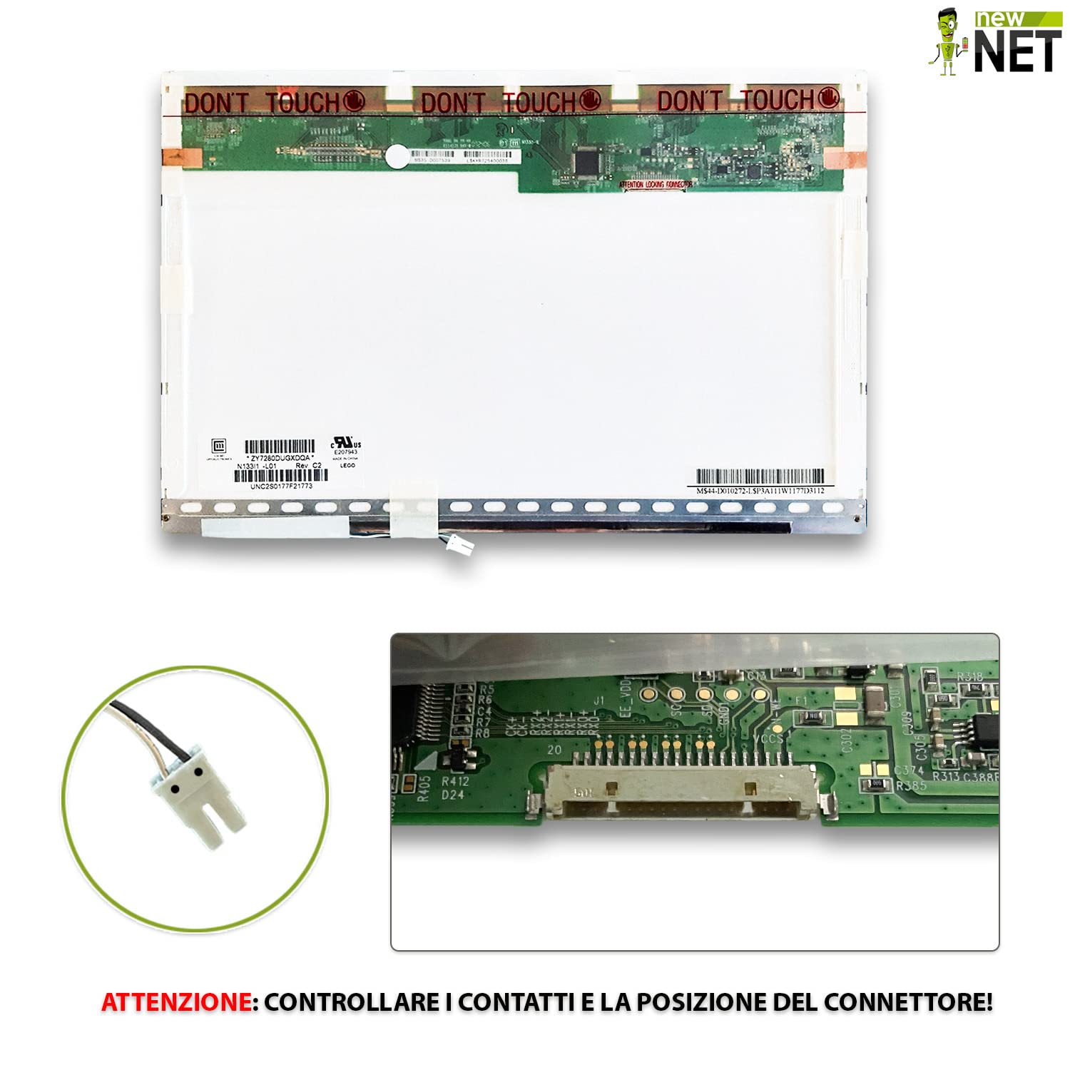 DISPLAY LCD DA 13,3" SHARP LQ133K1LD4B WXGA GLOSSY - Foto 4