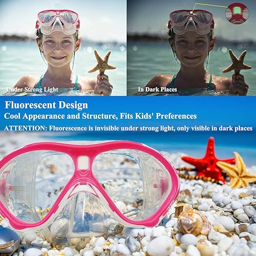 Miniatura 2 de Equipo de esnórquel para niños con silicona plegable de esnórquel seco, juego de esnórquel para niños, antifugas, paquete de esnórquel juvenil,