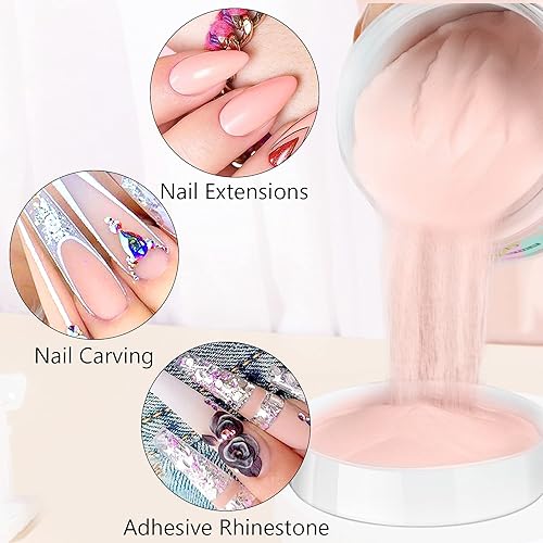 Miniatura 5 de Saviland Nudes - Polvo acrílico para uñas de 4.23 onzas, para extensión de uñas acrílicas, sin necesidad de lámpara de uñas