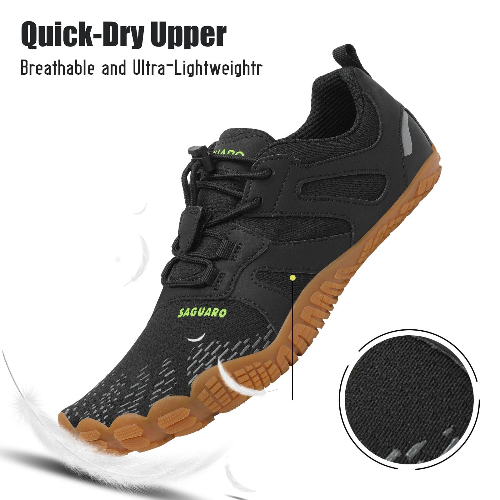 SAGUARO Minimaliste Barefoot Scarpe da Corsa Uomo Piedi Nudi Trail Running