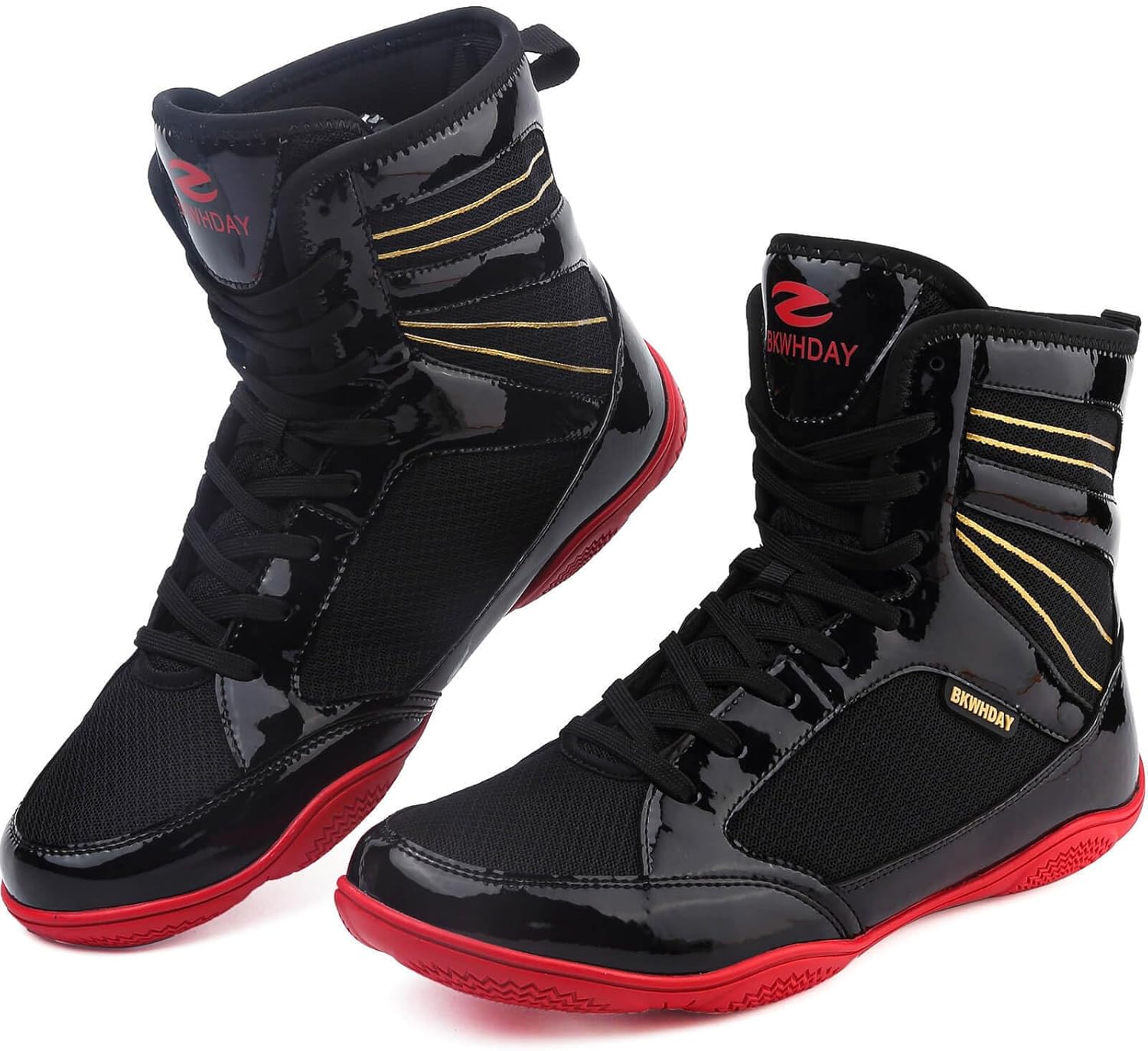 Boxing Shoes Men Wrestling Shoe for Mens Weightlifting Powerlifting Deadlift Squatting High Top Fitness Zero Drop