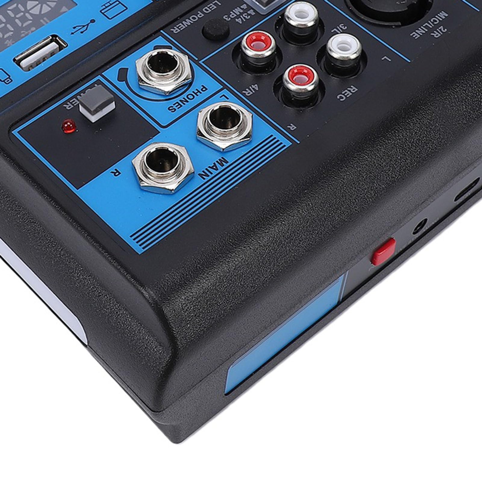 Scheda Audio Mixer Audio a 4 Canali, Scheda Mixer a 4 Canali con Doppio Microfono Cordless, Console DJ per Streaming Live, Registrazione, Karaoke Domestico