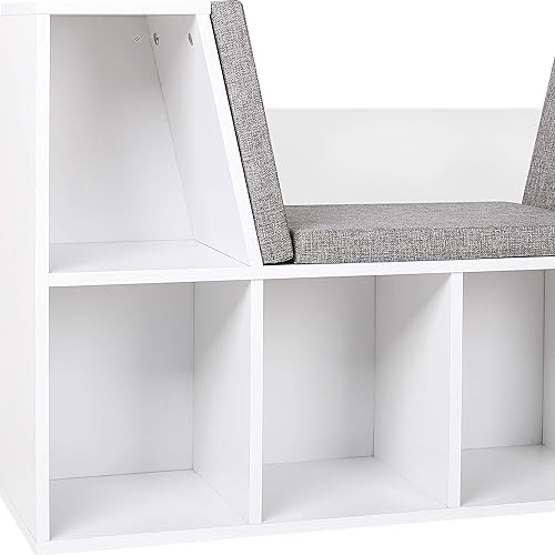 Miniatura 5 de MUPATER Organizador para niños de lectura con estantería de almacenamiento y cojines desmontables 6 cubby librería para habitación de niños y